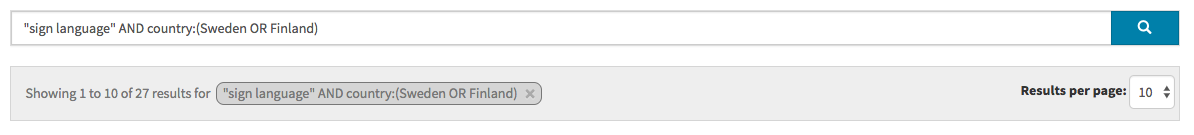 Using the advanced search syntax